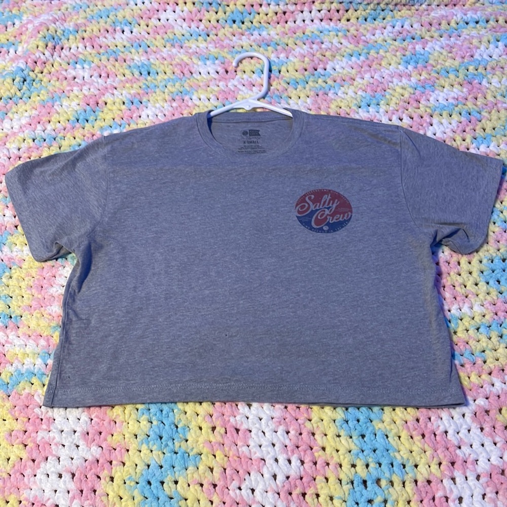 Salty Crew XS gray cropped T-shirt